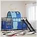 Struttura del letto loft per bambini Nero e Blu 90 x 200 cm - Foto miniatura 2