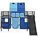 Struttura del letto loft per bambini Nero e Blu 90 x 200 cm - Foto miniatura 6