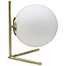 Lampada Da Tavolo Glamy Low In Metallo Dorato Con Sfera In Vetro Bianco - Foto miniatura 1