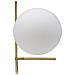 Lampada Da Tavolo Glamy Low In Metallo Dorato Con Sfera In Vetro Bianco - Foto miniatura 2