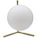 Lampada Da Tavolo Glamy Low In Metallo Dorato Con Sfera In Vetro Bianco - Foto miniatura 6
