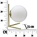 Lampada Da Tavolo Glamy Low In Metallo Dorato Con Sfera In Vetro Bianco - Foto miniatura 7