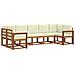 Set di divani da esterno con cuscino 7 pcs Naturale e Crema - Foto miniatura 1