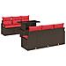 Set Divano da Giardino 7 pcs Marrone e Rosso polyrattan - Foto miniatura 1