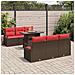 Set Divano da Giardino 7 pcs Marrone e Rosso polyrattan - Foto miniatura 3