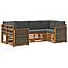 Set divano sezionale con cuscino 5 pcs Naturale e Antracite - Foto miniatura 1