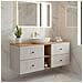 Mobile sottolavabo, Bianco, 160 cm, 4 cassetti con chiusura ammortizzata, Mobili da bagno - Foto miniatura 3