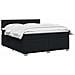 Letto box spring con materasso Nero 140 x 200 cm Tessuto - Foto miniatura 10