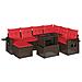 Set Divani da Giardino 8 pz con Cuscini Marrone in Polyrattan - Foto miniatura 1