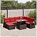 Set Divani da Giardino 8 pz con Cuscini Marrone in Polyrattan - Foto miniatura 2
