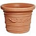 Vaso Tondo Festonato diametro 60Cm in Resina colore Terracotta Doppio Bordo - Foto miniatura 1