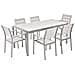 Set Di Tavolo E Sedie Da Giardino In Alluminio E Legno Sintetico Bianco Vernio - Foto miniatura 26