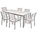 Set Di Tavolo E Sedie Da Giardino In Alluminio E Legno Sintetico Bianco Vernio - Foto miniatura 1