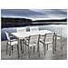 Set Di Tavolo E Sedie Da Giardino In Alluminio E Legno Sintetico Bianco Vernio - Foto miniatura 8
