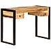 Scrivania Con 2 Cassetti 110x50x77 Cm Legno Massello Di Mango - Foto miniatura 6
