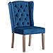 Sedia Da Pranzo Blu In Velluto - Foto miniatura 2