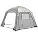 Parete Laterale Tenda con Porta e Finestra Air Gazebo Grigio - Foto miniatura 3