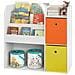 Libreria Montessoriana Per Bambini - Scaffale Portagiochi - 3 Scaffali + 2 Ripiani + 2 Cestini - Kmb37-w - Foto miniatura 7