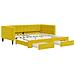 Divano Letto Estraibile Con Cassetti Giallo 100x200cm Velluto - Foto miniatura 1