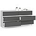 Cassettiera K160, 6 cassetti, 160x40x77 cm, Colore Bianco e Grigio Grafite - Foto miniatura 2