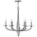 Lampadario Industrial Nordico Ascher Acciaio Nichel Lucido Cristallo 6 Luci E14 - Foto miniatura 1