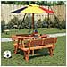 Tavolo Da Picnic Per 4 Bambini Con Foro Ombrellone Legno Abete - Foto miniatura 3