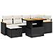 Set Divani Da Giardino Con Cuscini 7pz Nero Polyrattan - Foto miniatura 2