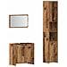Set Mobili da Bagno 3 pz Legno Antico in Legno Multistrato - Foto miniatura 1
