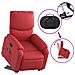 Poltrona Alzapersona Reclinabile Massaggio Rosso In Similpelle - Foto miniatura 5