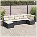 Set di Divani da Giardino  a 7 Pezzi con Cuscini Nero Polyrattan, Divano Giardino a 2 Posti  con Cuscini Nero Polyrattan - Foto miniatura 2
