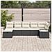 Set di Divani da Giardino  a 7 Pezzi con Cuscini Nero Polyrattan, Divano Giardino a 2 Posti  con Cuscini Nero Polyrattan - Foto miniatura 3