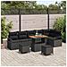 Set Divano da Giardino A 9 Pezzi Con Cuscini Rattan Polimerico Nero Acacia, Divano da Giardino A 2 Posti Con Cuscini Rattan Polimerico Nero, Set da Pranzo da Giardino A 3 Pezzi Con Cuscini Rattan Polimerico Nero Acacia - Foto miniatura 2