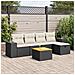 Set Divano da Giardino 6 pz con Cuscini Nero in Polyrattan - Foto miniatura 2