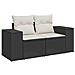Set Divano da Giardino 6 pz con Cuscini Nero in Polyrattan - Foto miniatura 4
