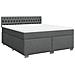 Giroletto a Molle con Materasso Grigio Scuro 180x200 cm Tessuto - Foto miniatura 3