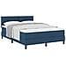 Struttura Letto con Materasso Blu Scuro Tessuto 140 x 200 cm - Foto miniatura 1