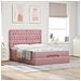 Struttura Letto Pouf con Materassi Rosa 140x190 cm in Velluto - Foto miniatura 4