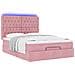 Struttura Letto Pouf con Materassi Rosa 140x190 cm in Velluto - Foto miniatura 6