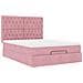 Struttura Letto Pouf con Materassi Rosa 140x190 cm in Velluto - Foto miniatura 7