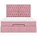Struttura Letto Pouf con Materassi Rosa 140x190 cm in Velluto - Foto miniatura 8