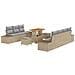 Set Divano da Giardino con cuscino 10 pcs Beige Poly Rattan - Foto miniatura 1