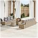 Set Divano da Giardino con cuscino 10 pcs Beige Poly Rattan - Foto miniatura 2