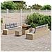 Set Divano da Giardino con cuscino 10 pcs Beige Poly Rattan - Foto miniatura 3