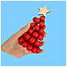 Miniatura Albero Di Natale Con Perline - Decorazione Festiva Da Tavolo Red - Foto miniatura 3