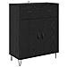 Credenza Rovere Nero 69,5 x 34 x 180 cm Legno multistrato - Foto miniatura 6