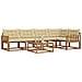 Set di divani da esterno con cuscino 6 pcs Naturale e Beige - Foto miniatura 3