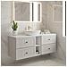 Mobile sottolavabo, Bianco e marrone, 160 cm, 4 cassetti con chiusura ammortizzata, Mobili da bagno - Foto miniatura 2