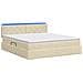 Letto con contenitore LED e materasso Crema 160 x 200 cm - Foto miniatura 9