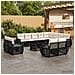 Set Divano da Giardino 13 pz Nero e Bianco Crema polyrattan - Foto miniatura 8