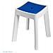 Sgabello Contenitore Bianco E Blu In Resina Termoplastica Mod. Keope - Foto miniatura 2